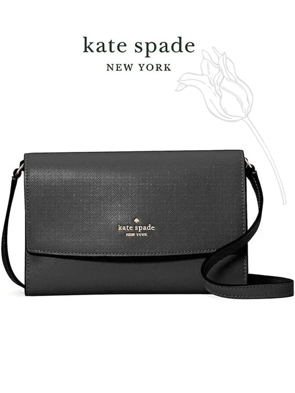 Kate Spade Black Perry Wallet on String